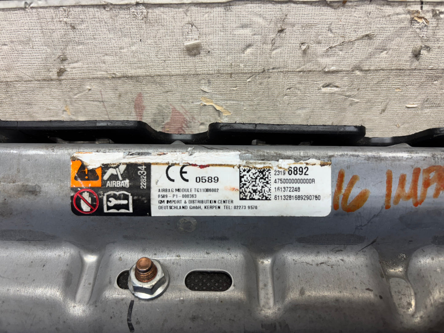 2014-2016 Chevrolet Impala passenger knee airbag (23196892)