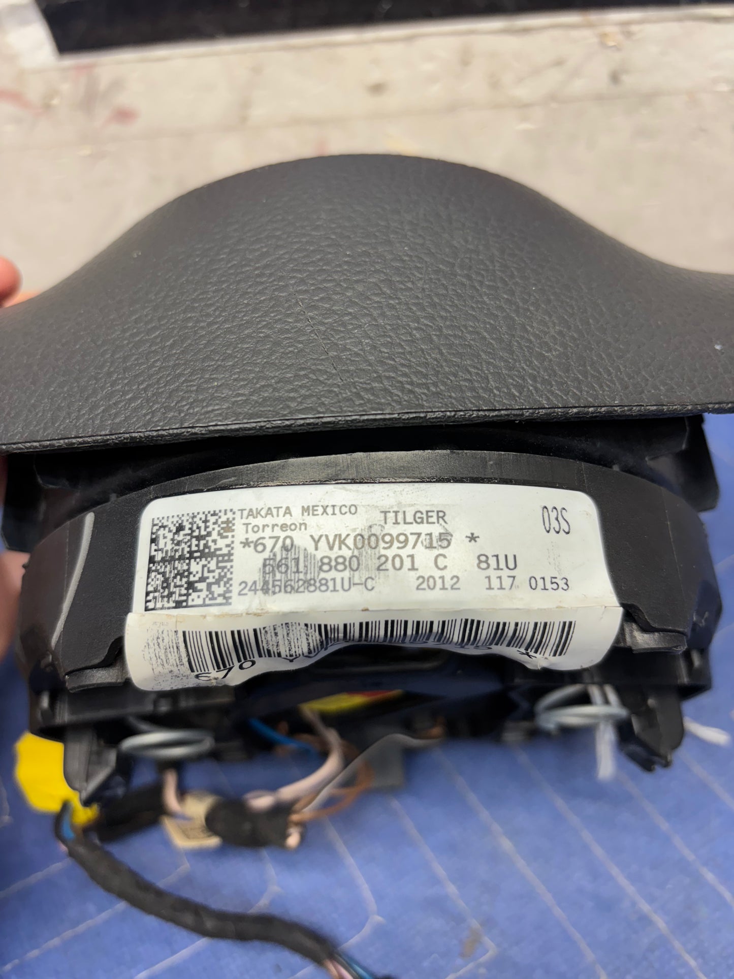 2012-2016 VOLKSWAGEN PASSAT STEERING WHEEL AIRBAG